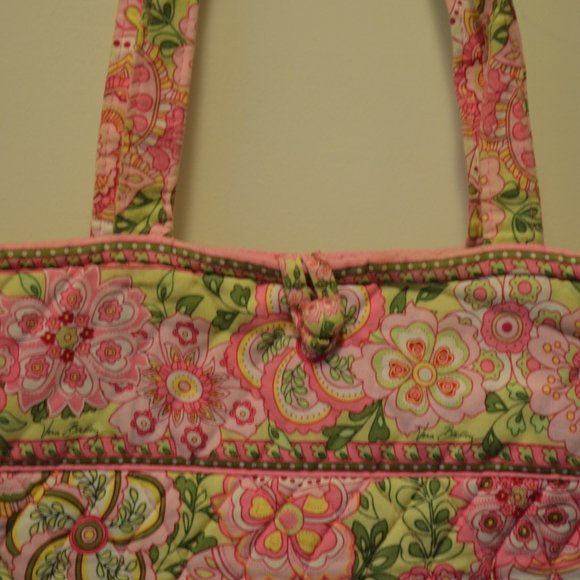 Vera Bradley Pink Petal Print Button Top Bag - Picture 5 of 10